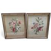 Image 1 : 2 Vintage Floral Needlepoint Pictures - 13" x 15" framed