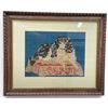 Image 1 : Vintage Framed Petit Point Picture of a Spaniel - 26" x 22" framed