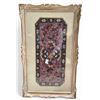 Image 1 : Framed Petit Point Picture with Gold Thread Accents - 15" x 25" framed