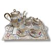 Image 1 : Fine Porcelain Tea Service for 2 on Tray - Tea Pot, Creamer, Sugar, Tray and 2 Cups with Saucers