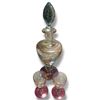 Image 1 : Iridescent Art Glass Stoppered Wine Carafe with 2 Matching Glasses