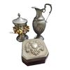 Image 2 : Group of 8 Items, 8" Pitcher, Jewel Box with Stones, Napkin Rings, Lidded Box & Lidded Container