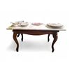 Image 1 : Marble Topped Coffee Table with Cabriole Style Legs - 24" x 36" x 19" tall. Contents not included.