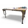 Image 2 : Reclaimed Wood Table with Industrial Adjustable Height Frame - Table top is 32" x 54" - Contents not