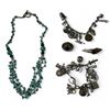 Image 1 : 2 Sterling Silver Charm Bracelets, Sterling Brooch, Mexican Silver Earring & a 20" Turquoise Necklac