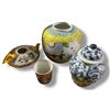 Image 1 : 4 Piece Group of Asian Porcelain Items - Teapot and Ginger Jar are missing the lids