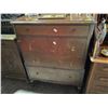 Image 2 : Vintage 4 Drawer Dresser with Original Mirror - Base is 20" x 34" x 45" tall. Contents not included.
