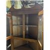 Image 2 : Vintage Corner Cabinet with Glass Door Top - 14" deep x 30" wide x 73" tall