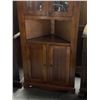 Image 3 : Vintage Corner Cabinet with Glass Door Top - 14" deep x 30" wide x 73" tall