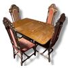 Image 1 : Duncan Phyfe Dining Table with Leaf - Includes 4 Vintage Dining Chairs