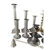Image 2 : 11 Candle Holders and 1 Candle Snuffer - Pewter, Silver Plated and Brass