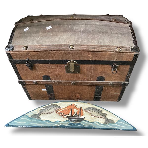 Irish Kane & Co Vintage Camel Back Shipping Trunk - Made in Dublin