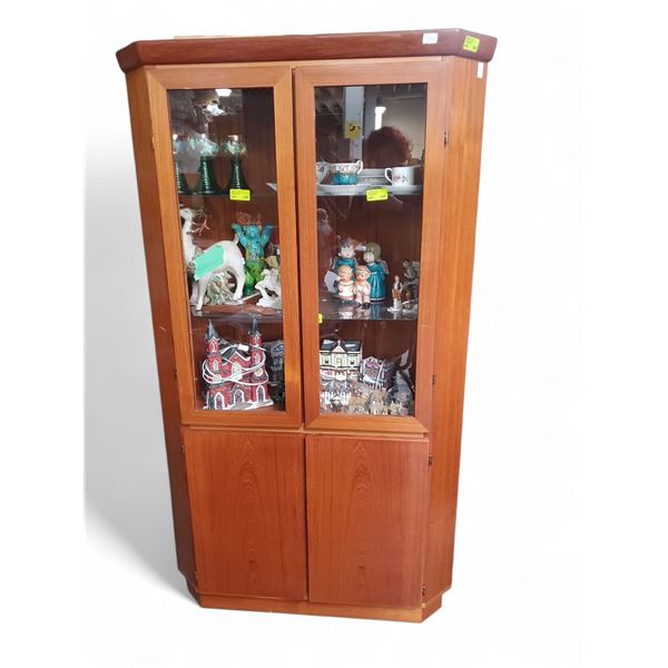 Mid-Century Teak Corner Cabinet - Contents not included - 20" deep x 30" wide x 66" tall