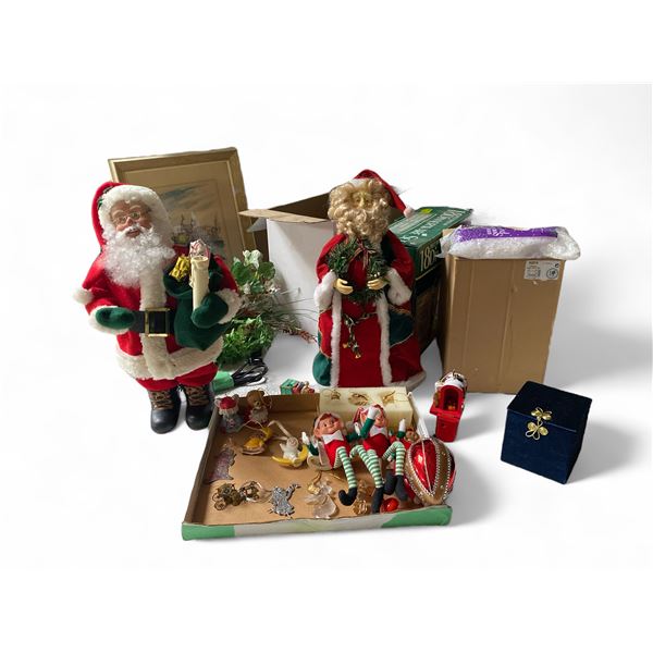 Group of Assorted Christmas Ornaments and Decorations