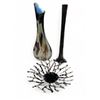 Image 1 : Large Blown Glass Vase, Black Vase & Clear & Black Centerpiece Dish - Large Vase is 21" tall x 9" wi