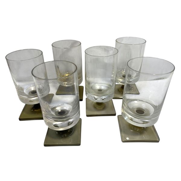6 Vintage Rosenthal "Linear Smoke" 3.5" Cordial Glasses