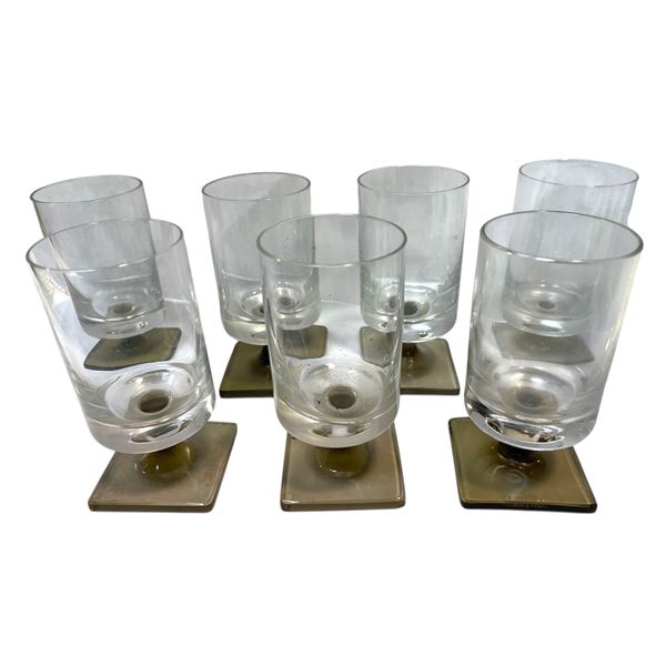 7 Vintage Rosenthal "Linear Smoke" 3.75" Cordial Glasses
