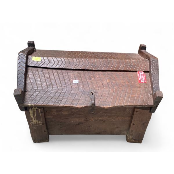 Solid Wood Peaked Roof Storage Chest - 24" x 34" x 24" tall