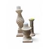 Image 1 : 3 Ivory Coloured Glazed Ceramic Pillar Calendar Holders - 24", 18" and 9" tall