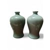 Image 1 : 2 Large Green Glazed Ceramic Vases - Each is 14" tall x 9" diameter