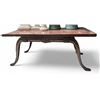 Image 1 : Vintage Wood Coffee Table with Carved Edge & Curved Legs - 18" x 36" x 18" tall - Contents not inclu