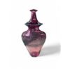 Image 1 : Purple Art Glass Vase with Oil Lamp Topper - 12" tall x 6.5" diameter