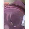 Image 2 : Purple Art Glass Vase with Oil Lamp Topper - 12" tall x 6.5" diameter