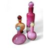 Image 1 : 3 Handcrafted Canada Glassworks Bottles (tallest is 11") & 1 Vintage Blown Glas Yellow & Amber Bottl