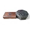 Image 1 : Vintage Metal Cookie Tin & Copper Clad Jewelry Box (2" x 6" x 9.5"