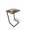 Image 2 : Gold & Black Design Lacquered Top Side Table with Black Metal Legs - 16" x 16" x 26" Includes 9 Char