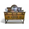 Image 1 : Antique Mirror Backed Oak Sideboard - 22" x 60" x 66" tall at the back - Contents not included.