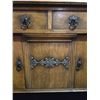 Image 2 : Antique Mirror Backed Oak Sideboard - 22" x 60" x 66" tall at the back - Contents not included.