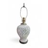 Image 1 : Antique  Mid-20th Century Chinese  White Porcelain Hollow Art Desk Lamp - No Shade
