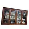 Image 2 : Large 4 Door China Cabinet with Carved Dragon Motif - 2 Piece stacking cabinet - 20" x 72" x 78" tal