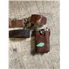 Image 2 : WWI German Military Belt (Gott Mit Uns) Buckle and WWII British Orilux Trench Torch in Leather Case
