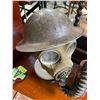 Image 2 : WWII Military Gas Mask and Helmet with Liner
