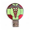 Image 1 : Vintage Enameled Doctors Caduceus  Badge for Car Grill or License Plate Holder