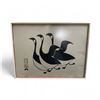 Image 1 : 1960s Innukjuakju Pudlat "Three Canadian Geese" Print - Innuit Artist - 29" x 22" framed
