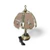 Image 1 : Brass Table Lamp with Etched Glass Unicorn Panels on Shade - 24" tall