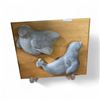 Image 1 : Canadian Heritage Series Seal Sculptures on Wood Back - 12" x 12"