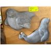 Image 2 : Canadian Heritage Series Seal Sculptures on Wood Back - 12" x 12"