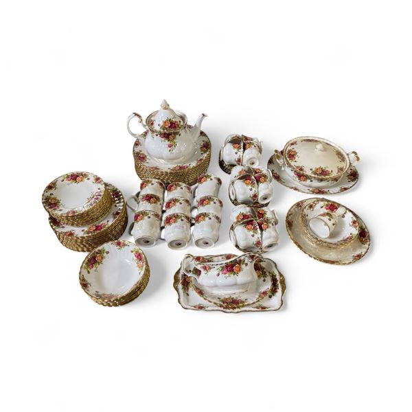 Royal Albert "Old Country Roses" Place Settings for 12 Plus Tea Pot and Serving Pieces - Missing 2