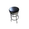 Image 2 : 42" Tall Chrome Table with 3 Matching Stools - 24"  White & Black Patterned Top