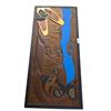 Image 1 : 1980 George Matilpi Carved Wood Kwakiutl  Story Plaque - First Nations Artist - 24" x 11"