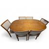 Image 1 : Swedish Teak Dining  Table with 6 Matching Chairs - Table top is 3' x 5'