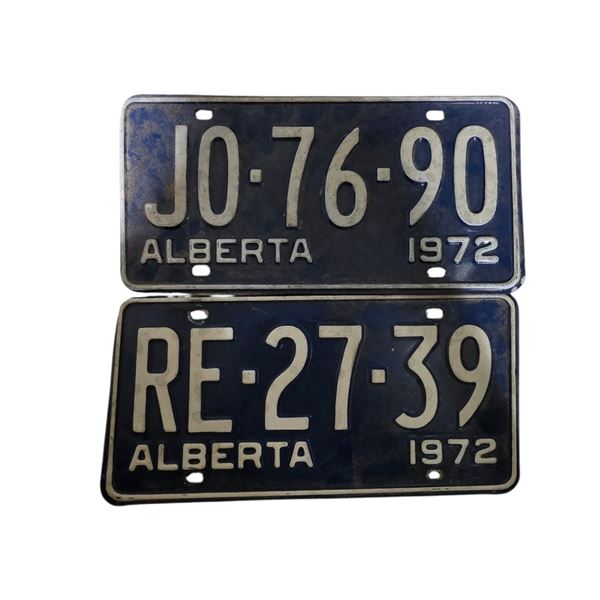 Pair of 1962 Alberta 6 Digit License Plates - RE-27-39
