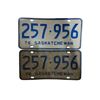 Image 1 : Pair of 1976 Saskatchewan 6 Digit License Plates - 257-956
