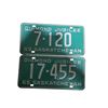 Image 1 : 2 x 1965 Saskatchewan Diamond Jubilee License Plates - #7-120 and #17-455