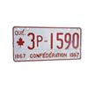 Image 1 : 1967 Quebec Confederation Single License Plate - 3P-1590