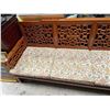 Image 2 : Four Seat Asian Design Wood Settee - 87" Long